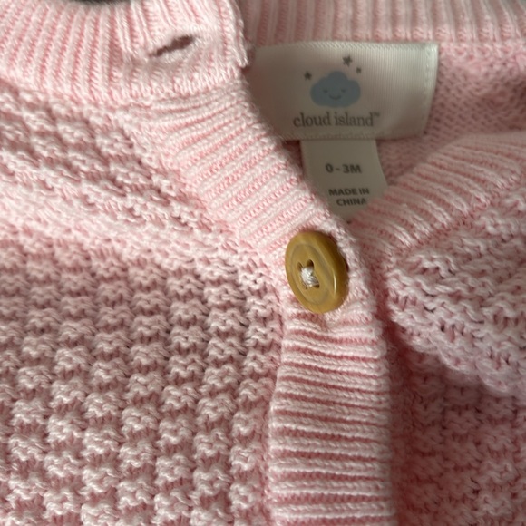 Cloud Island Pink Cardigan Sweater size 0-3 months - Picture 3 of 3